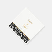 Botanisches Leaf Muster Grenznamen Datum Hochzeit Serviette (Ecke)