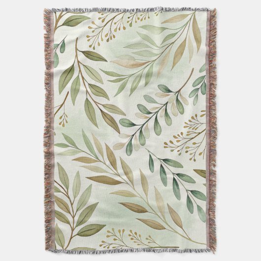 Botanisches Leaf-Pattern-Keule Decke (Vorderseite Vertikal)