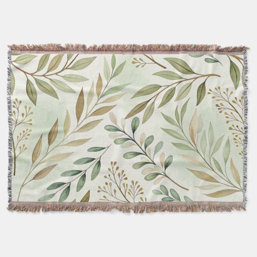 Botanisches Leaf-Pattern-Keule Decke (Vorderseite)