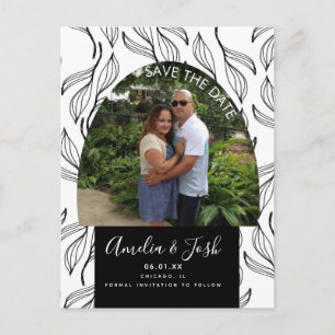 Botanisches Leaf-Save the Date Foto Pos Postkarte