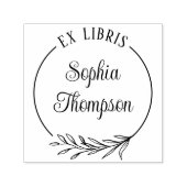 Botanisches Leaf-Skriptname Ex Libris-Buchzeichen Permastempel (Design)