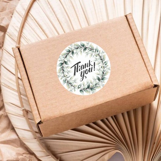 Botanisches Leaf Vielen Dank - Kleine Unternehmen Runder Aufkleber