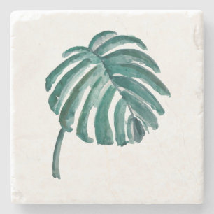 Botanisches Leaf Wasserfarbener Marmor Untersetzer