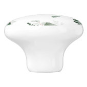 BOTANISCHES LEAF WEISS GRÜNES KUSTOM KERAMIKKNAUF (Seitenansicht)