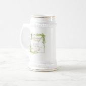 Botanisches LeafBautizo Bautismo Taufname Verses Bierglas (Vorderseite Links)