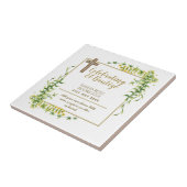 Botanisches LeafBautizo Bautismo Taufname Verses Fliese (Seite)