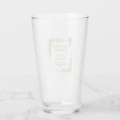 Botanisches LeafBautizo Bautismo Taufname Verses Glas (Rückseite)