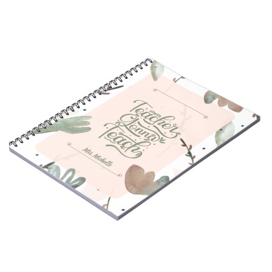 Botanisches LehrerNotebook für ästhetische Wasserf Notizblock (Linke Seite)