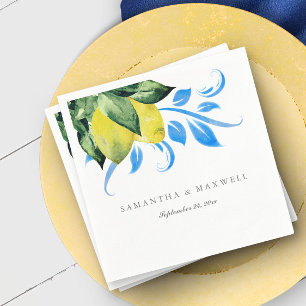 Botanisches Lemon-Hochzeitstil Serviette
