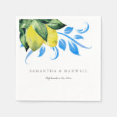 Botanisches Lemon-Hochzeitstil Serviette (Vorderseite)