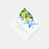 Botanisches Lemon-Hochzeitstil Serviette (Ecke)