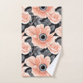 Botanisches Lichtpfirsichmuster Badhandtuch Set (Handtuch)