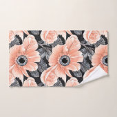 Botanisches Lichtpfirsichmuster Badhandtuch Set (Handtuch)