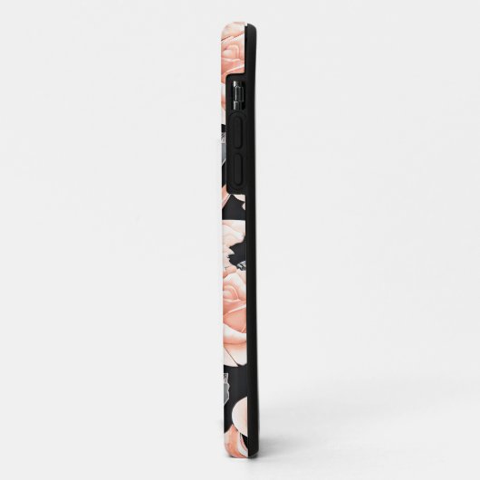 Botanisches Lichtpfirsichmuster Case-Mate iPhone Hülle (Hinten/Links)