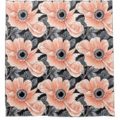 Botanisches Lichtpfirsichmuster Duschvorhang (Vorderseite)