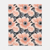 Botanisches Lichtpfirsichmuster Fleecedecke (Vorderseite)