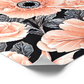 Botanisches Lichtpfirsichmuster Poster (Ecke)