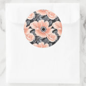 Botanisches Lichtpfirsichmuster Runder Aufkleber (Tasche)