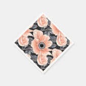 Botanisches Lichtpfirsichmuster Serviette (Ecke)