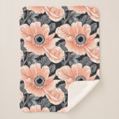 Botanisches Lichtpfirsichmuster Sherpadecke (Vorderseite)