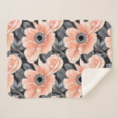 Botanisches Lichtpfirsichmuster Sherpadecke (Vorderseite (Horizontal))