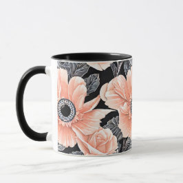 Botanisches Lichtpfirsichmuster Tasse