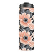 Botanisches Lichtpfirsichmuster Thermosbecher (Vorderseite)