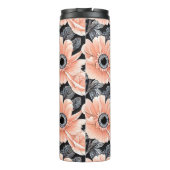 Botanisches Lichtpfirsichmuster Thermosbecher (Rückseite)