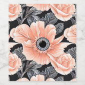 Botanisches Lichtpfirsichmuster Weinetikett (Einzelnes Label)