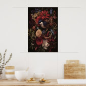 Botanisches Liedvogel Botanische Vogel Wandkunst, Poster (Küche)