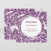 Botanisches Lila Brautparty Einladung (Vorne/Hinten)