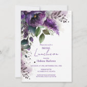 Botanisches Lila florales Brautparty Einladung (Vorderseite)