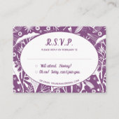 Botanisches Lila Foliage Muster UAWG Begleitkarte (Vorderseite)