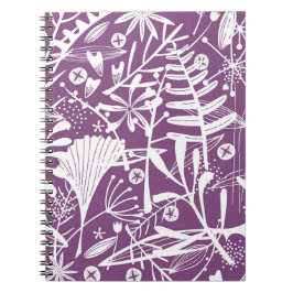 Botanisches Lila Folienzmuster Notizblock