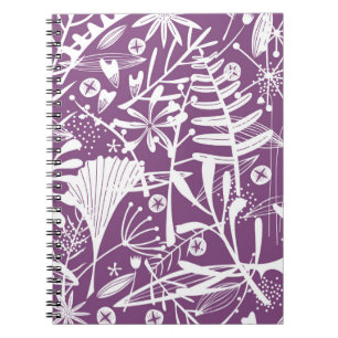 Botanisches Lila Folienzmuster Notizblock