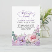 Botanisches Lila rosafarbenes florales Boho Probe Einladung (Stehend Vorderseite)