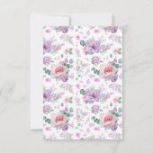 Botanisches Lila und rosa Floral Save the Date (Rückseite)