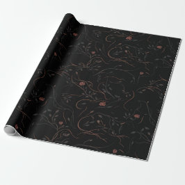 Botanisches Line-Art-Geschenkpapier Geschenkpapier