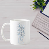 Botanisches Linienkunst-Monogramm-Kaffeebecher Kaffeetasse