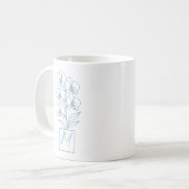 Botanisches Linienkunst-Monogramm-Kaffeebecher Kaffeetasse (Vorderseite Links)