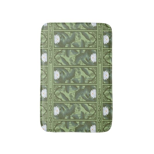 Botanisches Lotus-Muster - Der weiße Lotus Badematte (Vorderseite Vertikal)