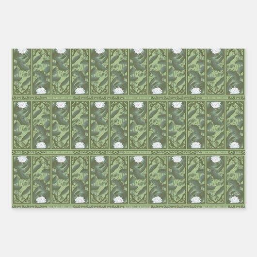 Botanisches Lotus-Muster - Der weiße Lotus Geschenkpapier Set (Vorderseite 3)