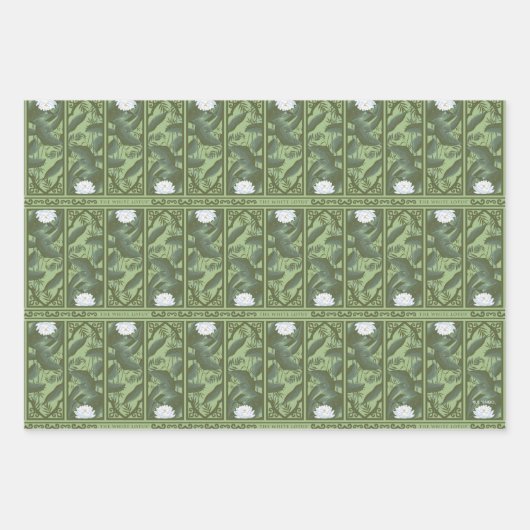 Botanisches Lotus-Muster - Der weiße Lotus Geschenkpapier Set (Vorderseite 2)