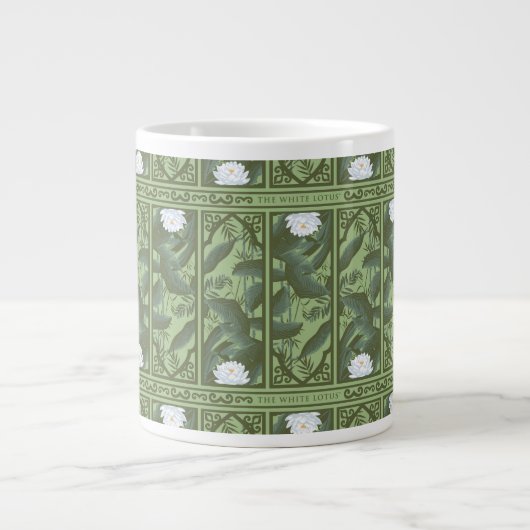 Botanisches Lotus-Muster - Der weiße Lotus Jumbo-Tasse (Vorderseite)