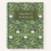 Botanisches Lotus-Muster - Der weiße Lotus Notizblock (Vorderseite)