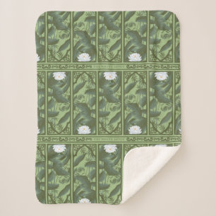 Botanisches Lotus-Muster - Der weiße Lotus Sherpadecke