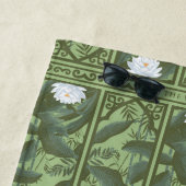 Botanisches Lotus-Muster - Der weiße Lotus Strandtuch (Beispiel)