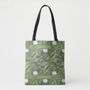 Botanisches Lotus-Muster - Der weiße Lotus Tasche