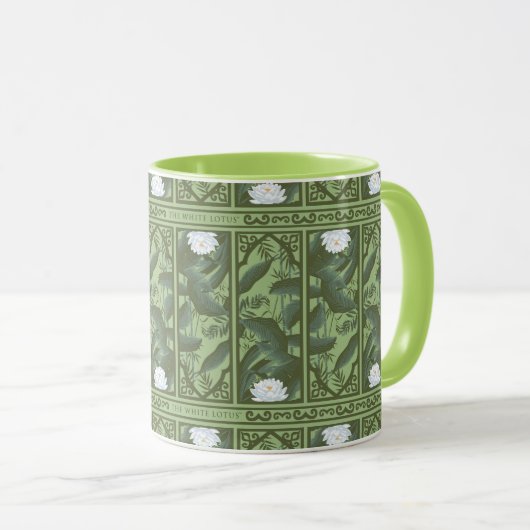 Botanisches Lotus-Muster - Der weiße Lotus Tasse (VorderseiteRechts)