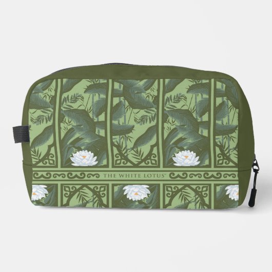 Botanisches Lotus-Muster - Der weiße Lotus Waschbeutel (Vorderseite)
